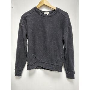 rag & bone Organic Cotton Sweatshirt Black Speckled Knit Size XXS